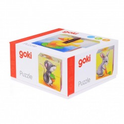 Puzzle cubes en bois animaux, Goki