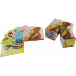 Puzzle cubes en bois animaux, Goki