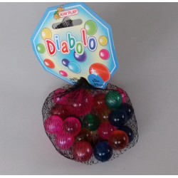 20 billes, 1 calot Diabolo, billes 16 mm de diamètre, calot 25 mm