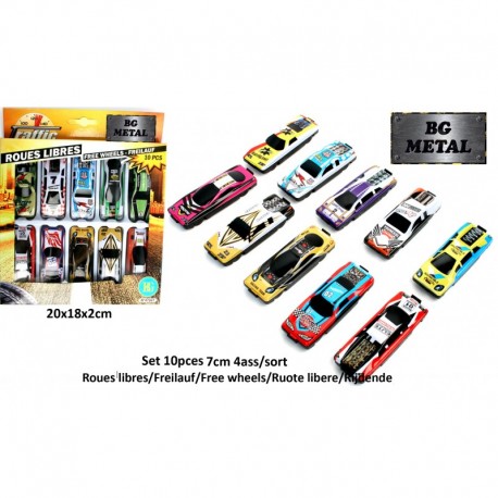 Set de 10 voitures 7 cm, plastique