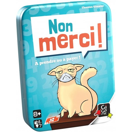 Non Merci, Gigamic : à prendre ou à payer !  Jeu subtil pour joueur calculateur ! 