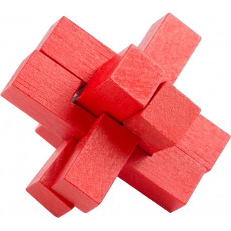 Casse tête en bois, boite carton, croix