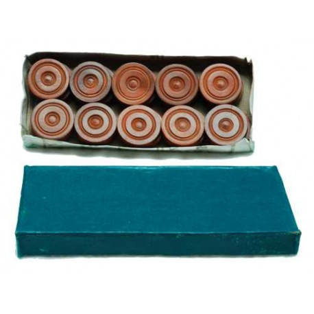 20 pions de dames en bois, 32 x 8 mm, couleur brun