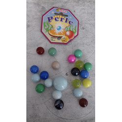 20 billes « perle » + 1 calot  Diamètre des billes 1,5 cm, calot 2,5 cm