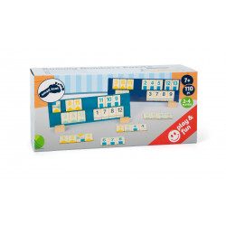 Rummy en bois, nombres à poser