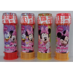 Bulles de savon Minnie, 60 ml, Disney, souffleuse accrochée au couvercle, avec jeu sur le couvercle