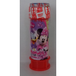 Bulles de savon Minnie, 60 ml, Disney, souffleuse accrochée au couvercle, avec jeu sur le couvercle