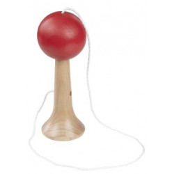 Bilboquet en bois, Goki, boule rouge