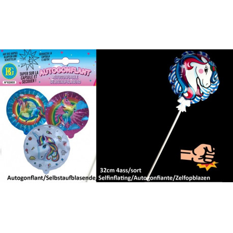 Ballon licorne autogonflant 32 cm