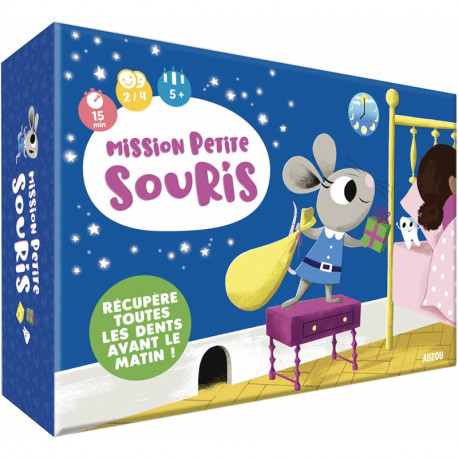 Mission Petite Souris, Auzou Un jeu de mémory coopératif sur une thématique toujours appréciée des enfants. 