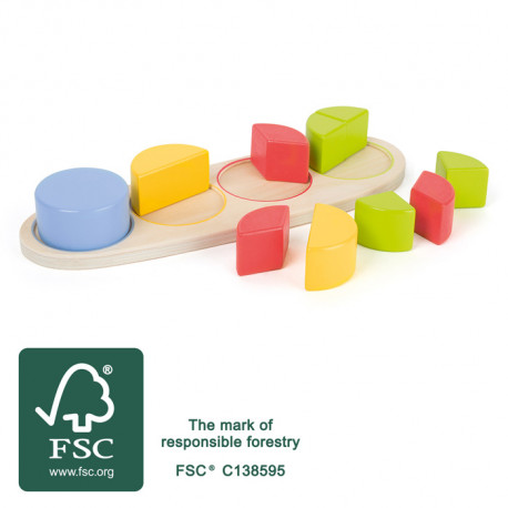 Jeu éducatif Fractions, jeu en bois