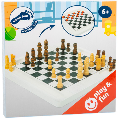 Jeu de Dames et échecs, jeux en bois 2 en 1