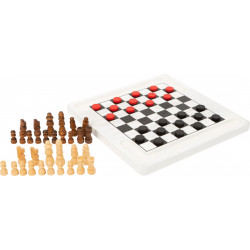 Jeu de Dames et échecs, jeux en bois 2 en 1