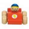Voiture de course en bois, bleu clair, Goki : roule petit bolide !