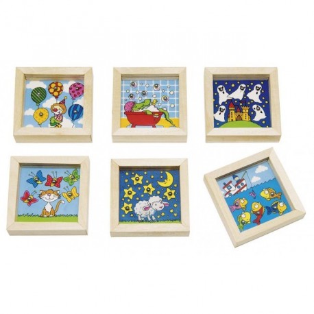 Jeu de patience en bois : replacez les billes en acier dans les trous