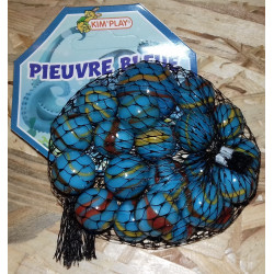 Billes Pieuvre bleue (x20) + calot. Diamètre des billes 1,6 cm et diamètre du calot 2,5 cm