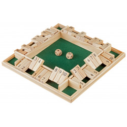 Jeu en bois Shut the box, 4 joueurs, 10 chiffres, 29 x 29 cm