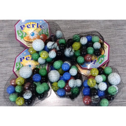 20 billes « perle » + 1 calot  Diamètre des billes 1,5 cm, calot 2,5 cm