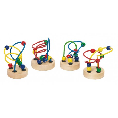 Mini boulier d'éveil, 7 cm de hauteur, support bois de 5,5 cm de diamètre