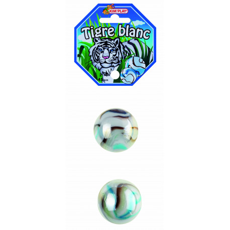 2 Boulards Tigre blanc, diamètre 42 mm