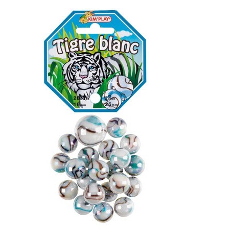 Billes tigre blanc + calot (x20)