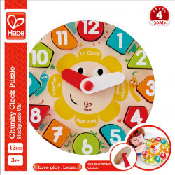 Puzzle horloge en bois, Hape