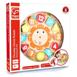 Puzzle horloge en bois, Hape