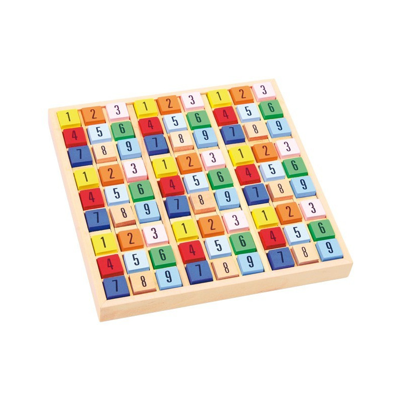 Sudoku en bois, 17 x 17 cm x 2 cm