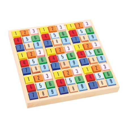 Sudoku en bois, 17 x 17 cm x 2 cm