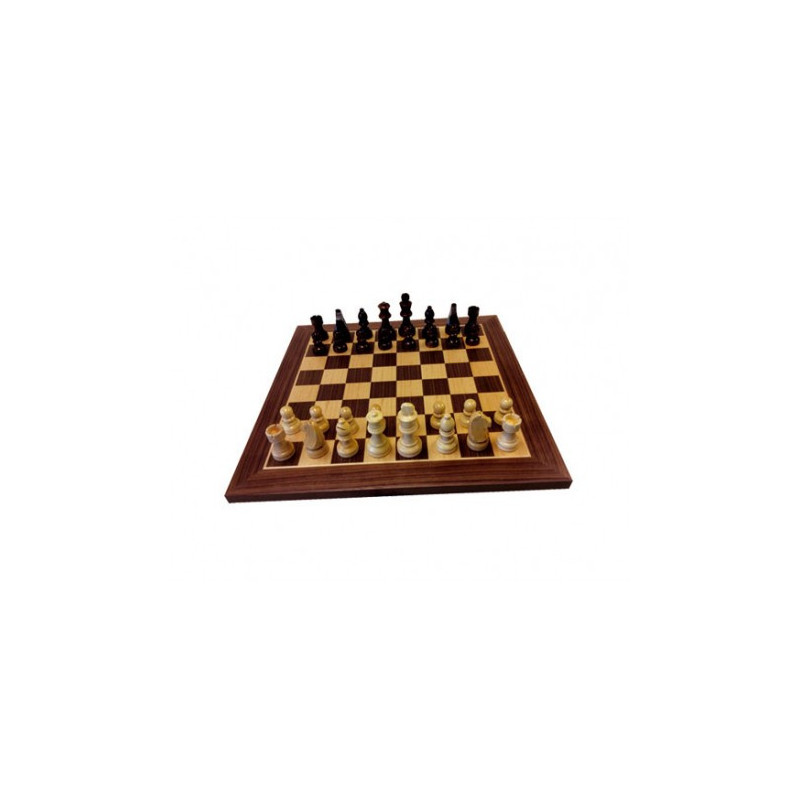 Jeu d'échecs en bois, 30 cm, échiquier droit, pièces incluses