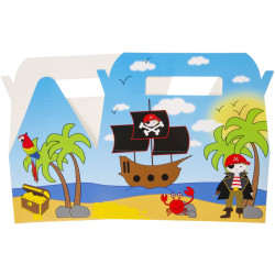 Boite menu enfant carton vide, idéal pochette surprise, Pirate