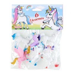 Licornes assorties (x6), différentes dimensions, toutes les licornes sont différentes