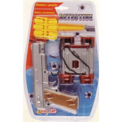 pistolet en plastique + jumelles + 12 balles caoutchouc