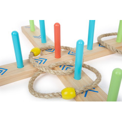 Lancer d'anneaux, Smallfoot, jeu en bois. 50 x 50 cm
