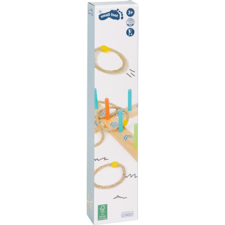 Lancer d'anneaux, Smallfoot, jeu en bois. 50 x 50 cm
